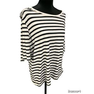 Retrology Striped Top With Cute Sleeves Detailing. Size XL